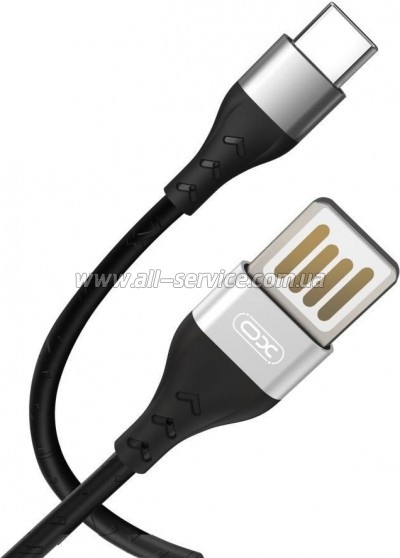 ���� ������ USB 2.0 AM to USB-C 1.0m 2.1A double-side grey XO (NB188-TC-1-GR)