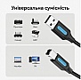 ������ ��� �������� USB 2.0 AM/BM 10.0m ferrite black Vention (COQBL)