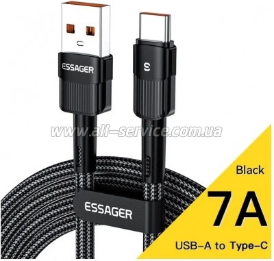 ���� ������ USB 2.0 AM to USB-C 2.0m 7A black Essager (EXCT-XCA01)