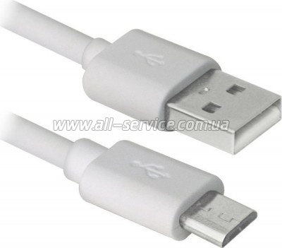   USB 2.0 AM to Micro 5P 3.0m white Defender (87468)