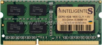 ������ ������ ��� �������� SoDIMM DDR3 4GB 1600 MHz INTELIGENTES (IS3BBB1/4)